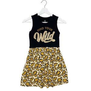 Disney Animal Kingdom Dress Girls L "Find Your Wild" Sleeveless Giraffe Print